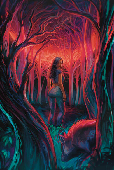 Print illustration for Satisfiction edition of Blood Moon by Britney S. Lewis